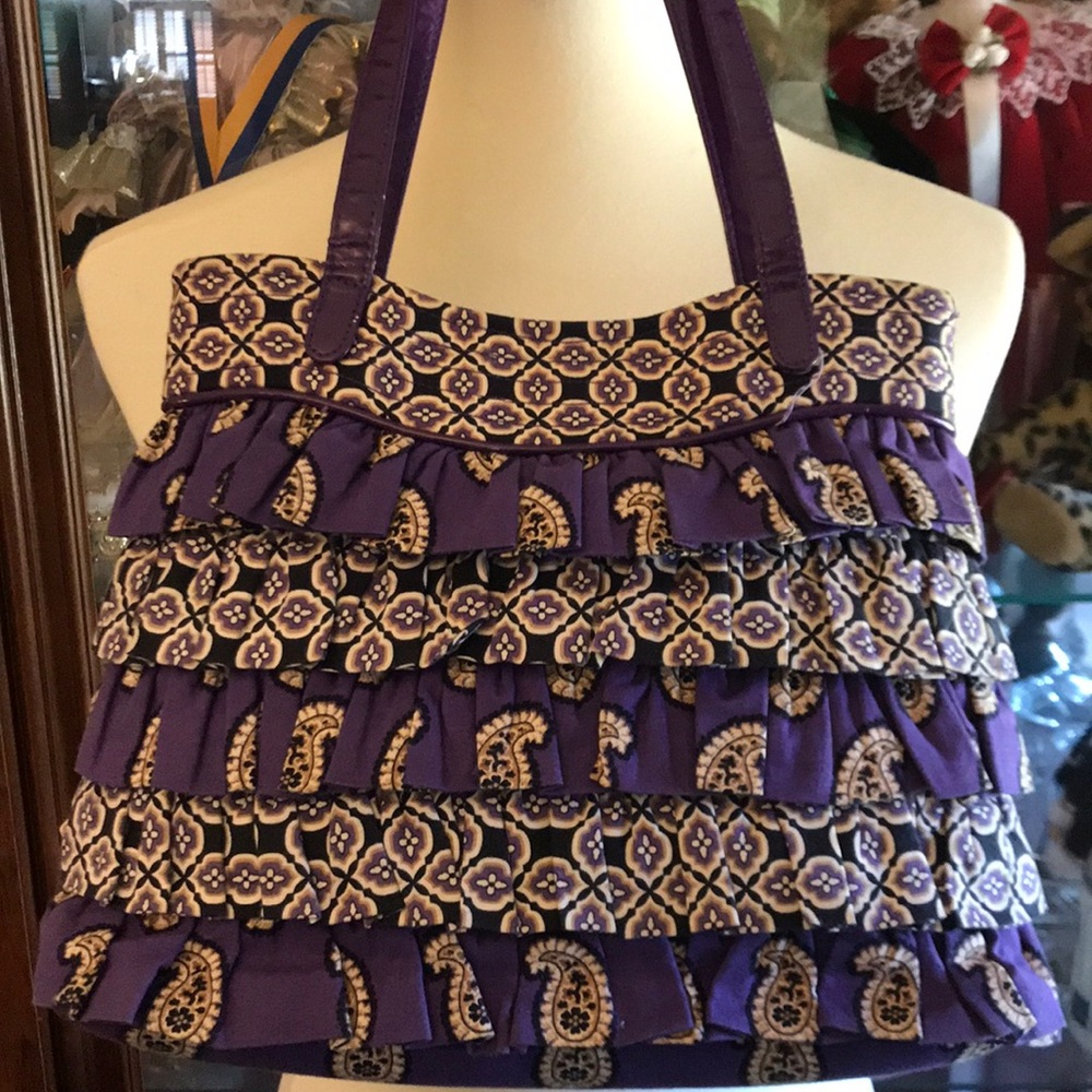 Vera Bradley ruffled simply violet small tote
